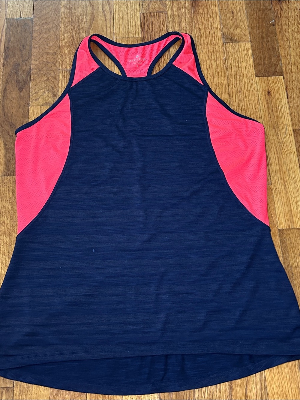 Athleta Spiral Racerback Tank with Navy and Pink Size Large